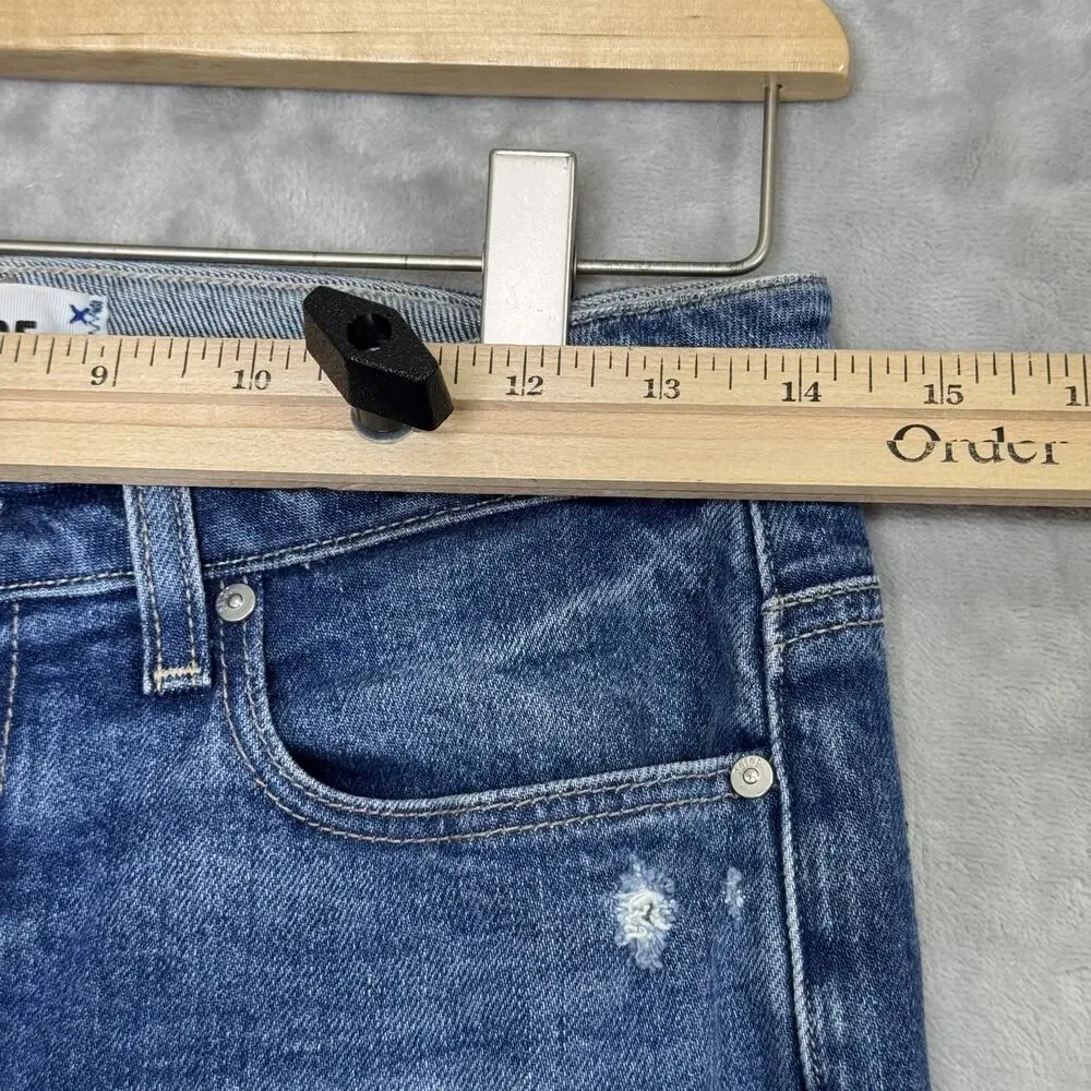 Paige Jeans Womens 27 Colette Crop Flare Blaine Destructed Distressed Raw Hem